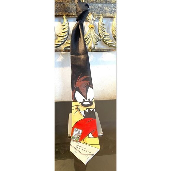 Tasmanian Devil Necktie Looney Tunes Stamp Collection Tie Men's 1997 Warner Bros - Picture 1 of 9